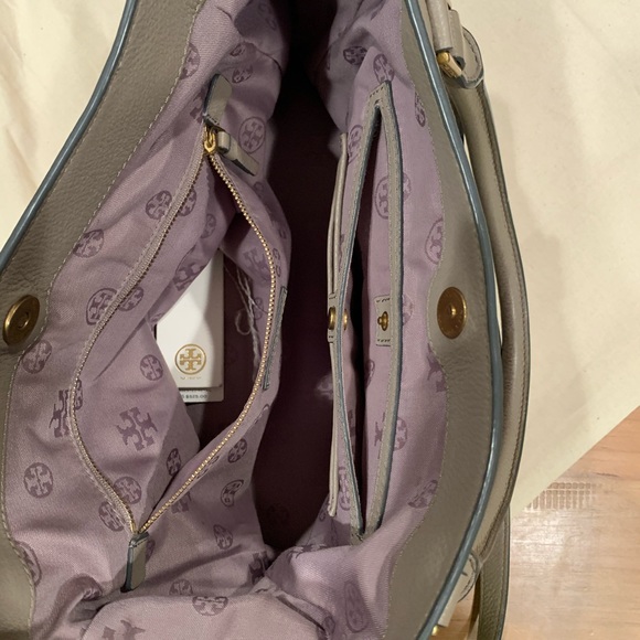 TORY BURCH Frances Gray Leather Satchel Bag - Picture 13 of 13